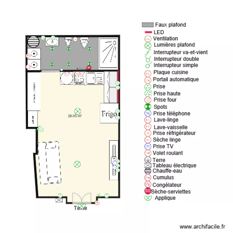 villa madeleine RDC Plan Electricit&eacute; Partie 2. Plan de 