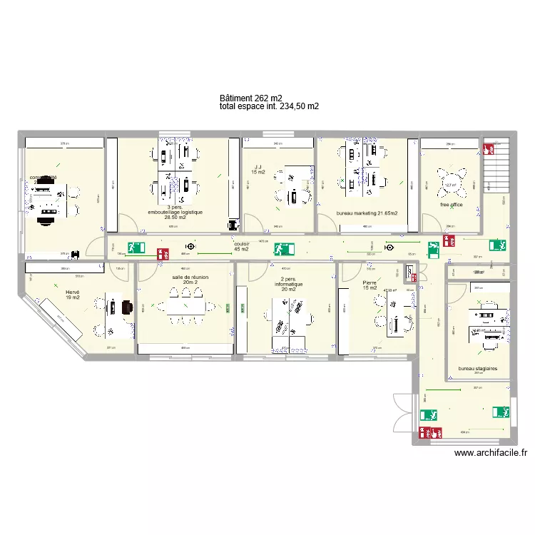 bureau extension lafage. Plan de 