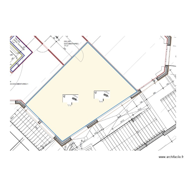 bureau UMC 3e. Plan de 1 pièce et 54 m2