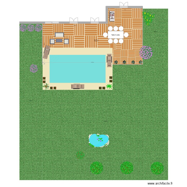 Aménagement terrasse et jardin. Plan de 1 pièce et 95 m2