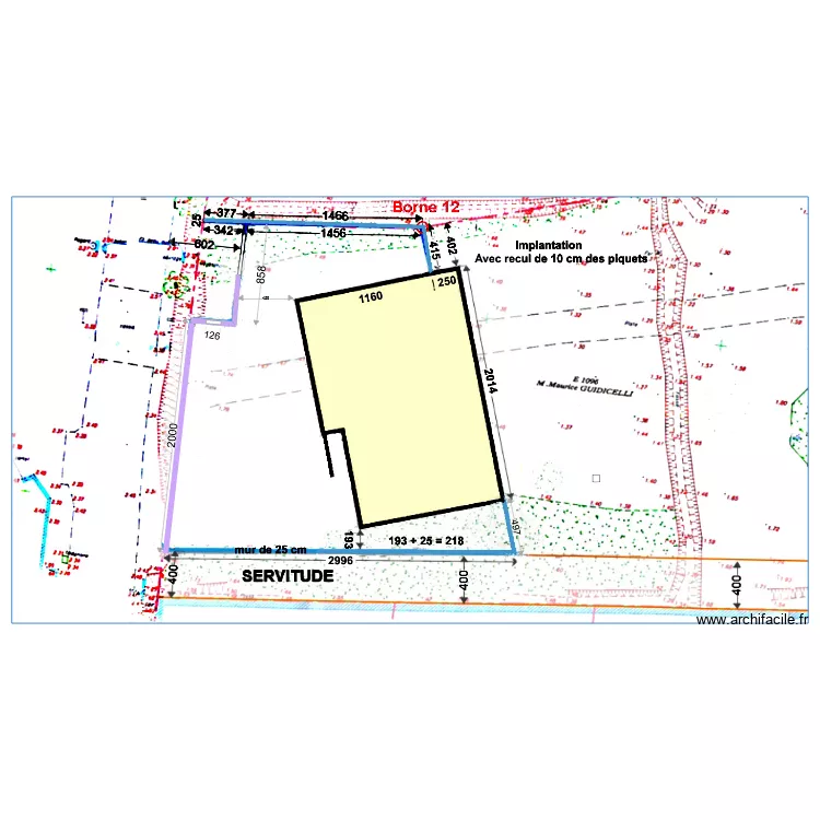muret etroit. Plan de 