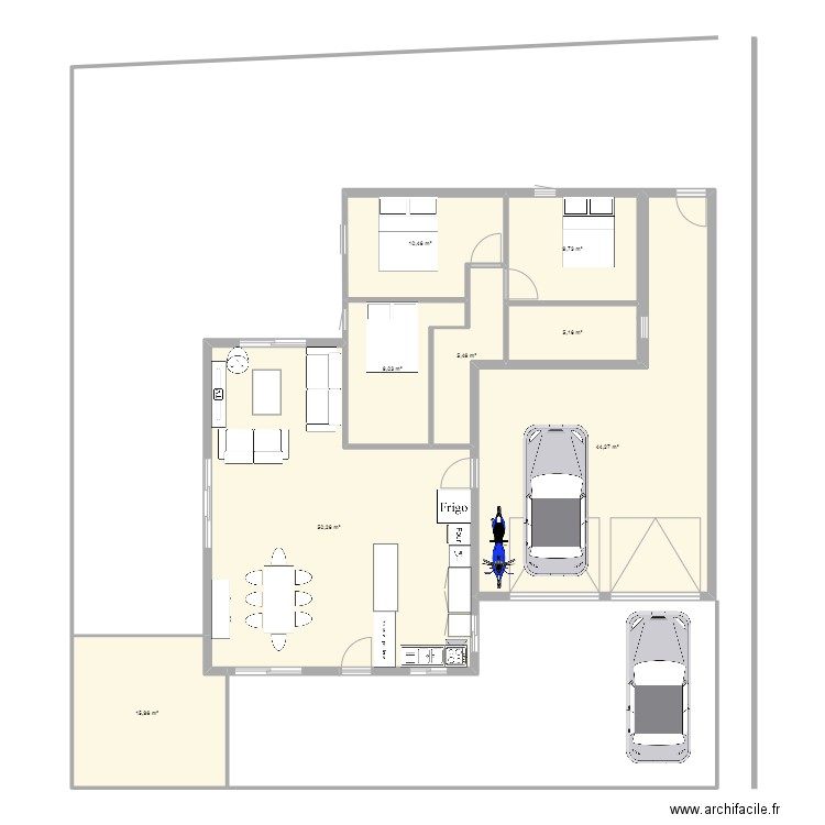 Maison1. Plan de 8 pièces et 150 m2