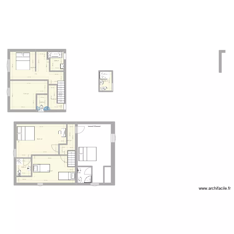 plan total avec extension. Plan de 