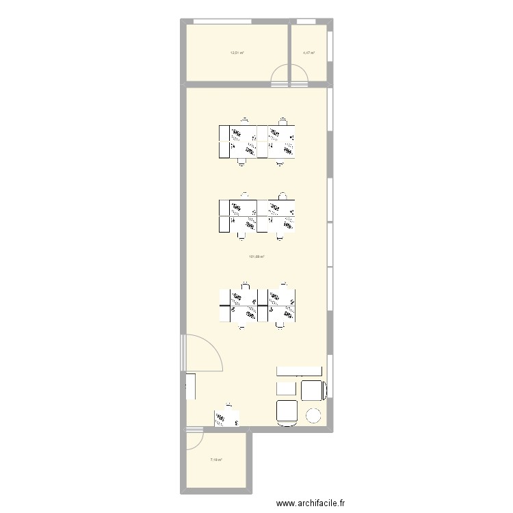 ASIS. Plan de 4 pièces et 126 m2