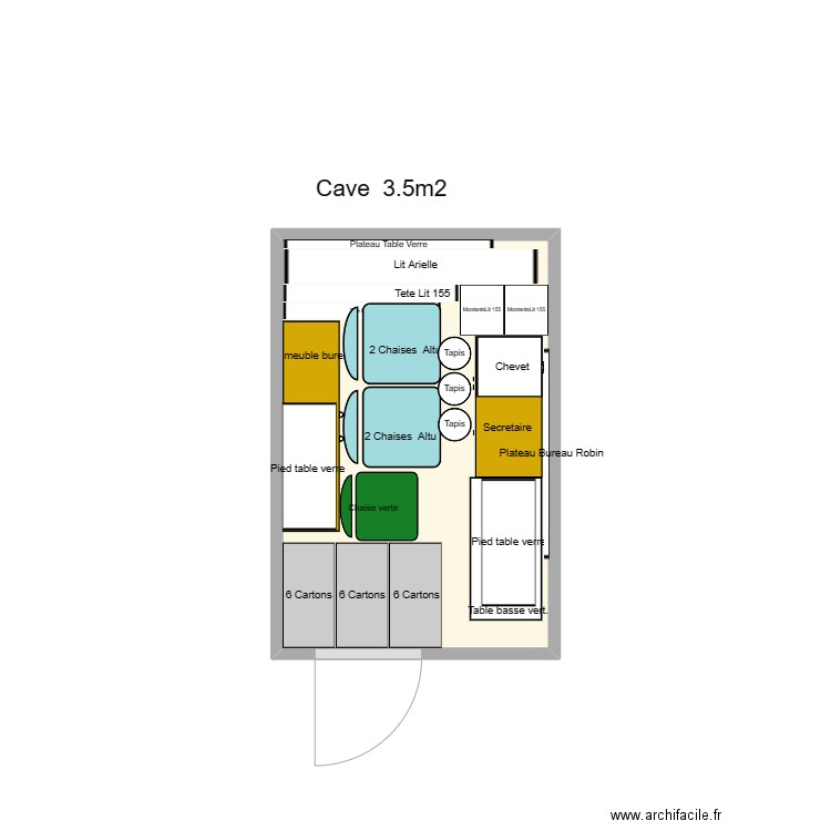 plan stockage Mandelieu. Plan de 1 pièce et 3 m2