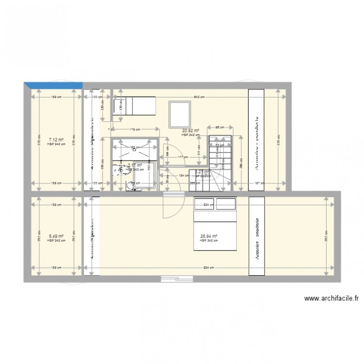 miguel et sandrine maison principale étage. Plan de 0 pièce et 0 m2