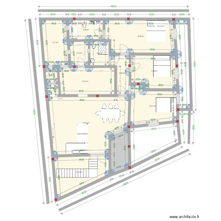plan enfidha v.3. Plan de 15 pièces et 157 m2