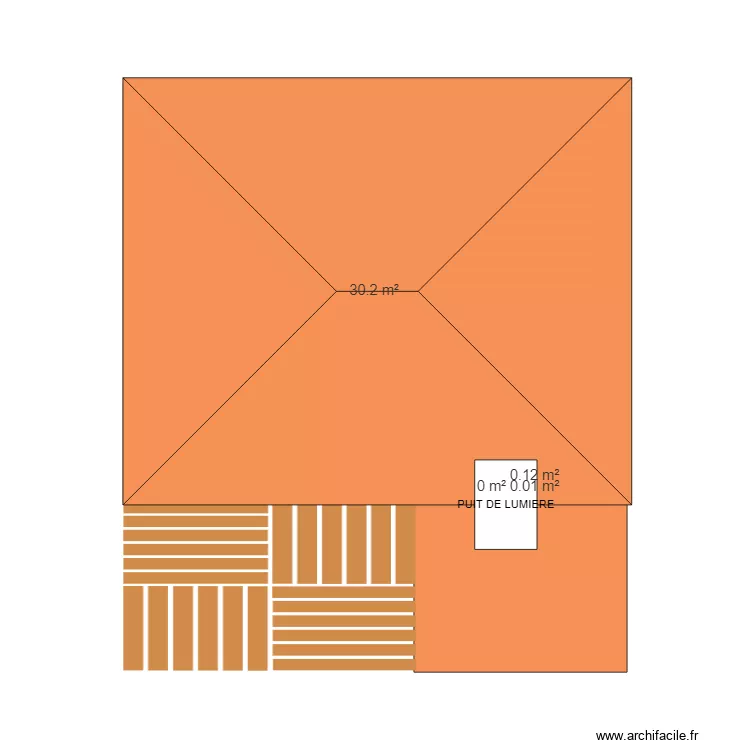 BA VUE DE DESSUS TOITS ET TERRASSE. Plan de 