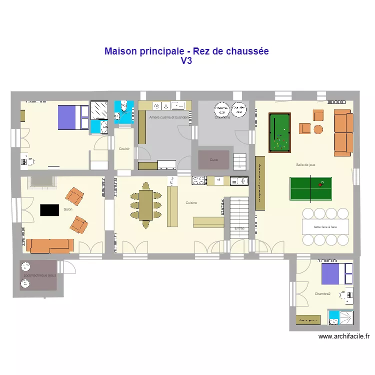 La  plaine  Rez de chauss&eacute;e V3. Plan de 