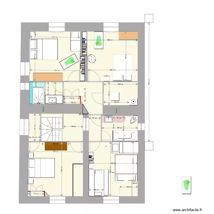 1er étage chambres sud 2. Plan de 1er étage chambres sud 2. Plan de
