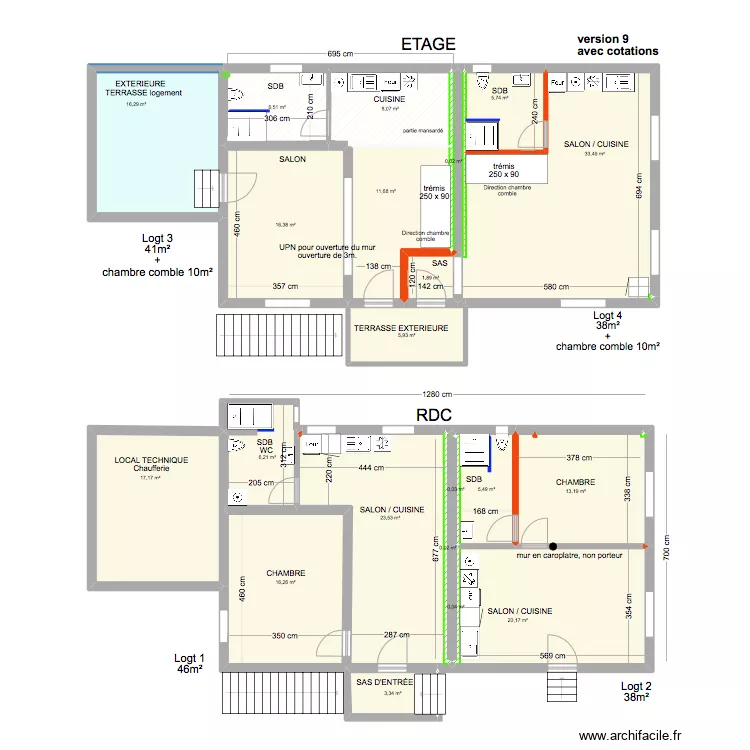 maison SCHNEIDER avec cotations version 8. Plan de maison SCHNEIDER avec cotations version 8. Plan de
