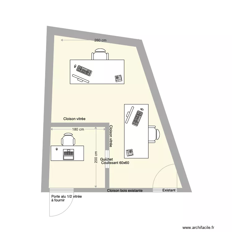Suite bureaux Saka. Plan de 