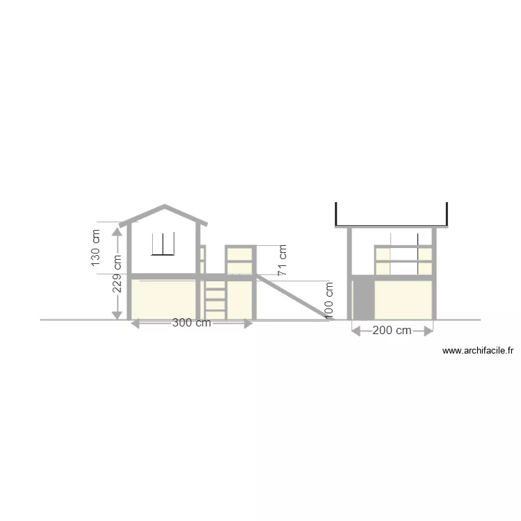 Cabane de jardin enfants. Plan de 