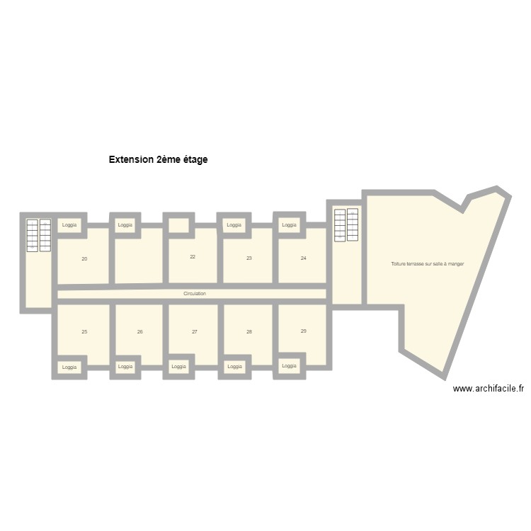 CAF  Extension 2ème étage. Plan de 0 pièce et 0 m2