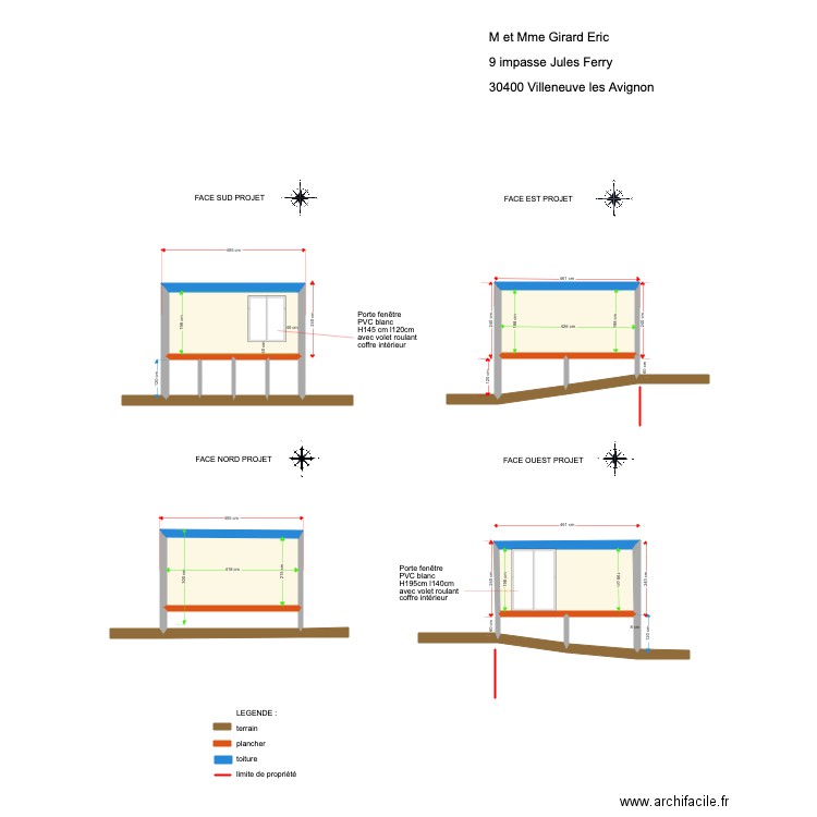 Plan de façade et toiture modif DP4. Plan de 0 pièce et 0 m2