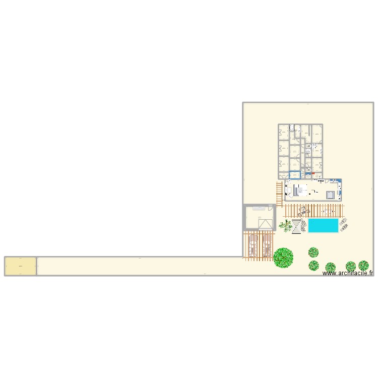 Maison avec cloison 2m35 cuisine à droite plan Riere. Plan de 0 pièce et 0 m2