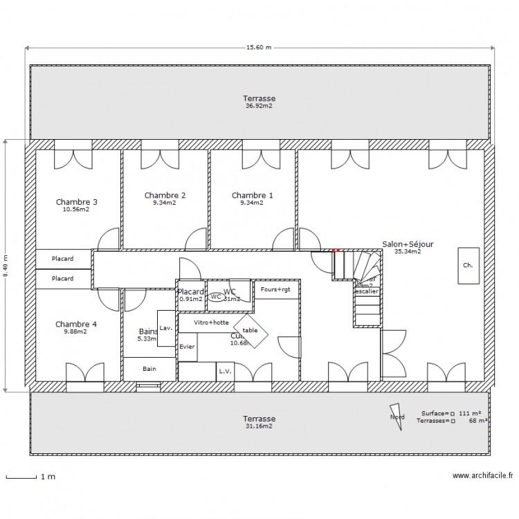 Rez de Chaussée. Plan de 0 pièce et 0 m2
