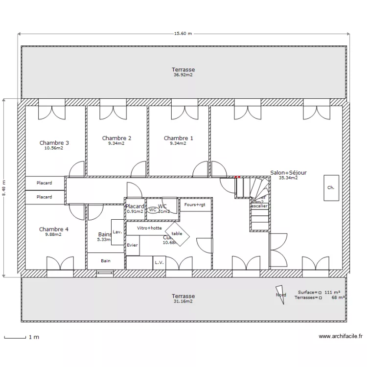 Rez de Chauss&eacute;e. Plan de 