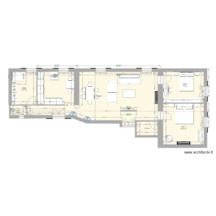 Plan Rénovation V3 Apt Ajaccio 3  étage. Plan de 0 pièce et 0 m2