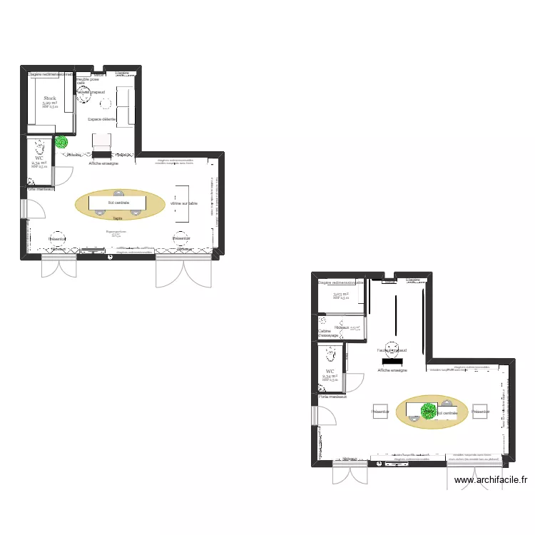 PLAN IMPLANTATION "RAFIK ROOM" (Hayait+Hakima). Plan de 