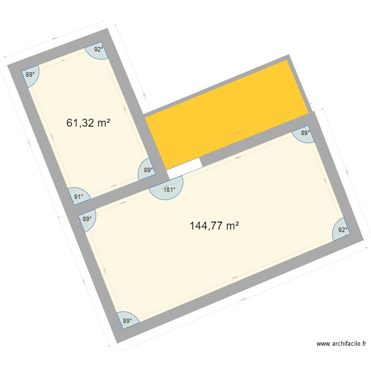 plan de base  4. Plan de 2 pièces et 206 m2