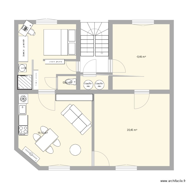 Abbaye 32 Zarbi. Plan de 4 pièces et 55 m2