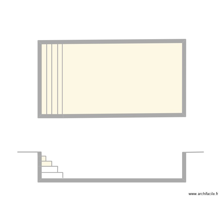 plan en coupe piscine Gigean. Plan de 3 pièces et 32 m2