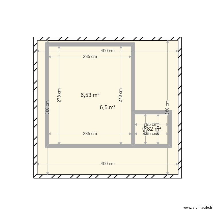 IMPLANTATION CONTAINER. Plan de 3 pièces et 23 m2