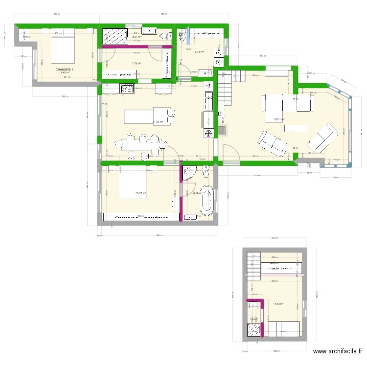 DEVOIS  1 PROJET-2 20 sept. Plan de 11 pièces et 139 m2