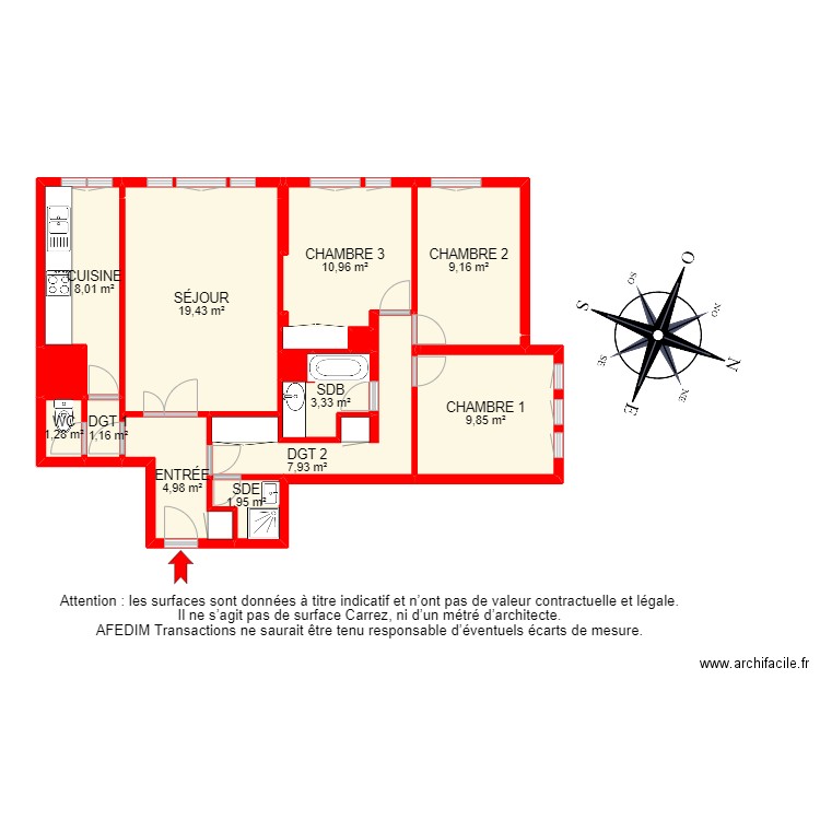 BI15582 -. Plan de 20 pièces et 93 m2