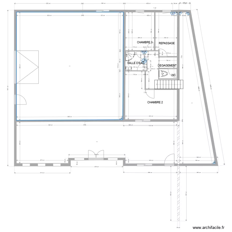maison ammenagement La Chapelle Chauss&eacute;e. Plan de 