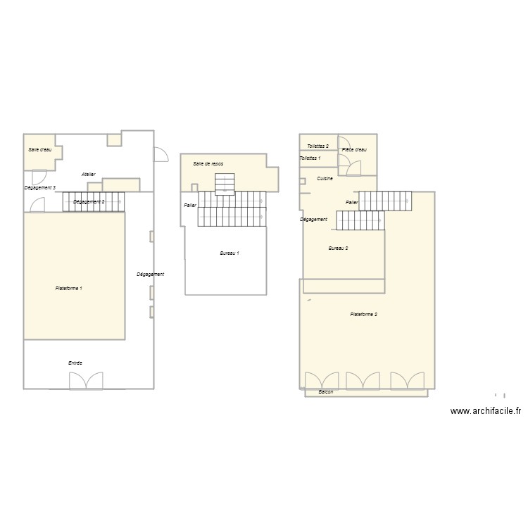 SCI RDDE. Plan de 17 pièces et 90 m2