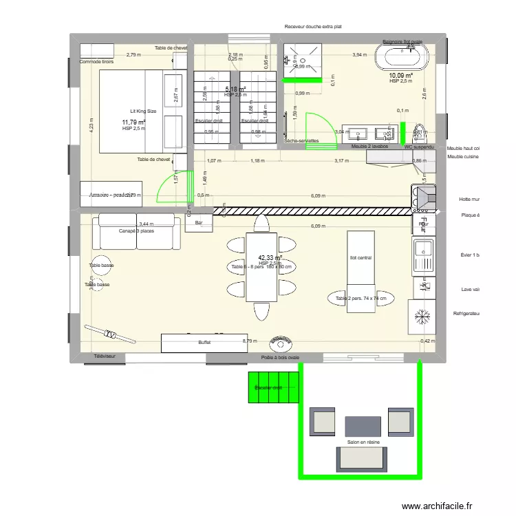 Maison Cort&eacute;bert  Rez de chauss&eacute; avec modif. Plan de 