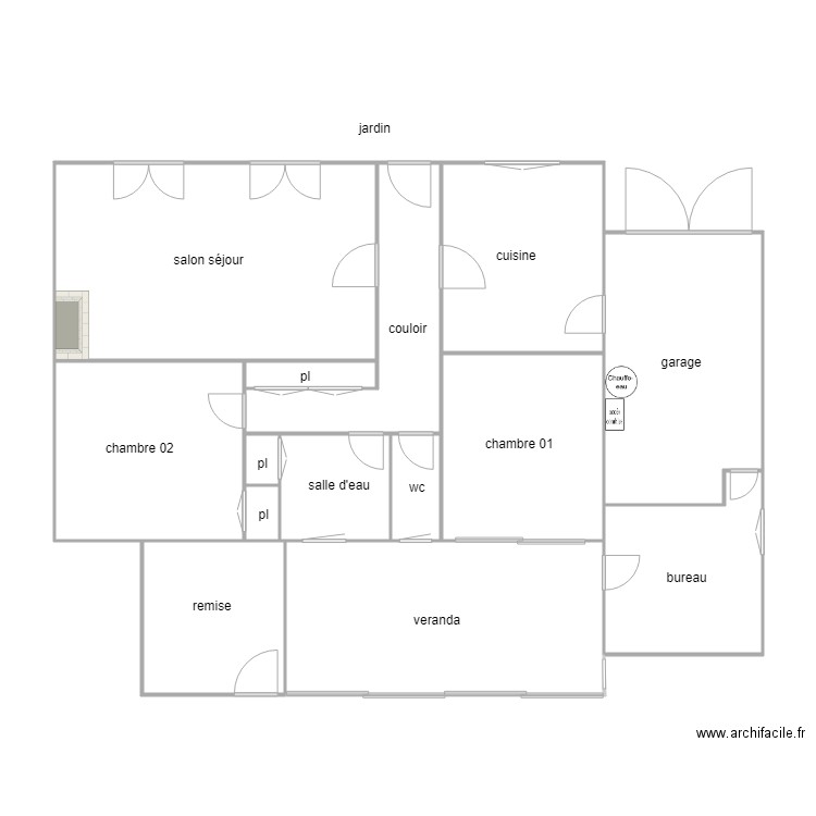 grolleau jard am. Plan de 14 pièces et 115 m2