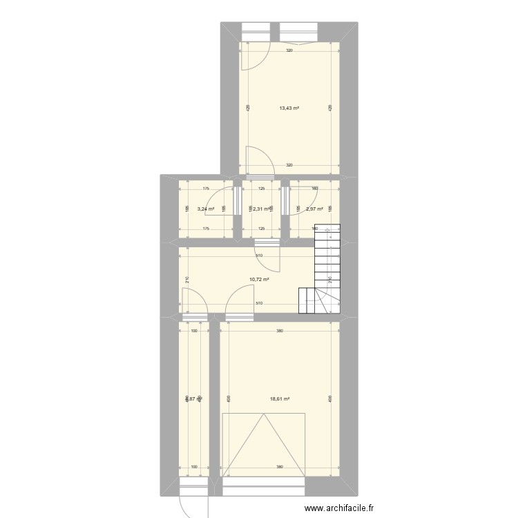 Plan Sommethonne Niveau 0. Plan de 7 pièces et 56 m2