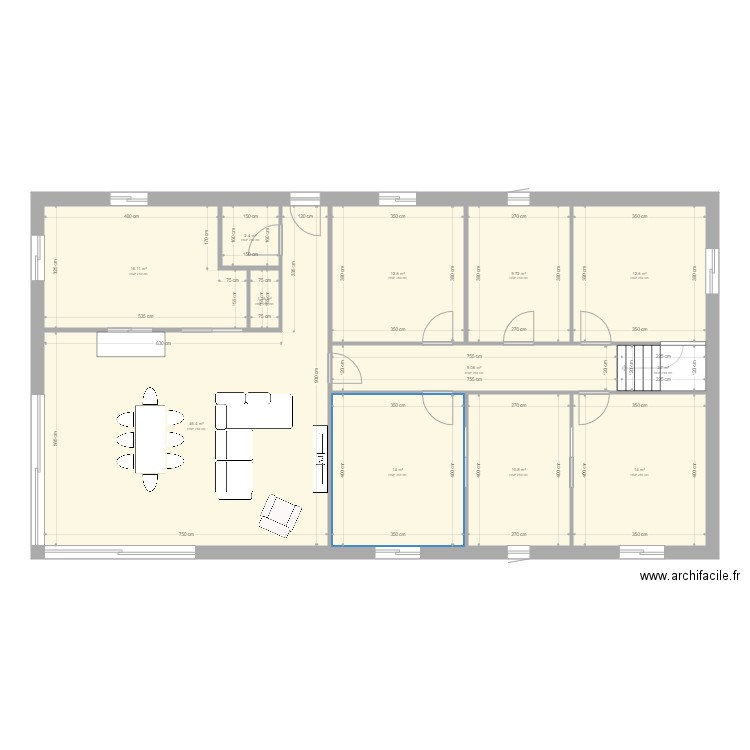 145M2 maison etage. Plan de 21 pièces et 300 m2