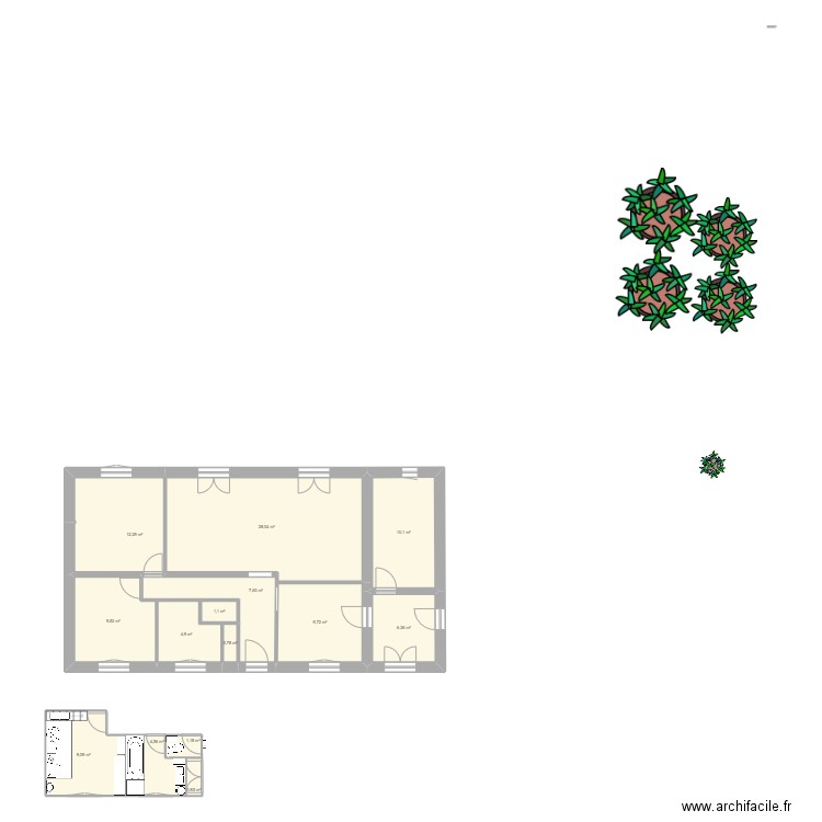 Pontoise. Plan de 14 pièces et 106 m2