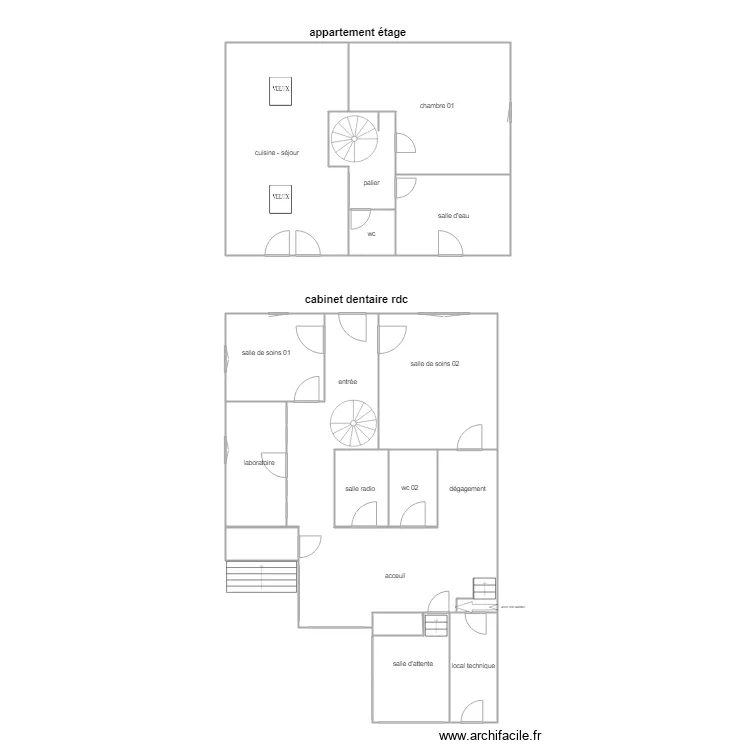 cabinet dentaire. Plan de 