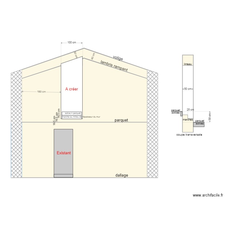 refend nord. Plan de 0 pièce et 0 m2