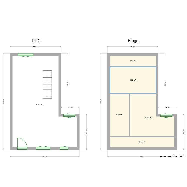 interieur modif. Plan de 0 pièce et 0 m2