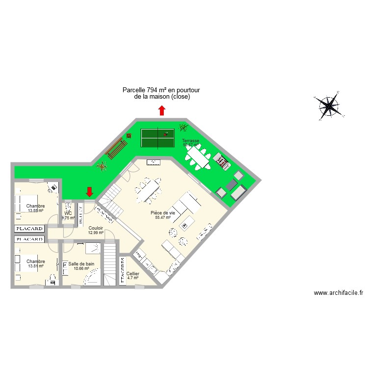 JARDIN. Plan de 0 pièce et 0 m2