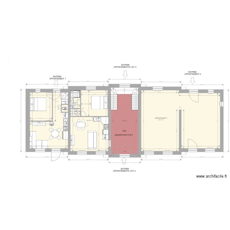 maison yvetot rdc3 ERDF. Plan de 7 pièces et 329 m2
