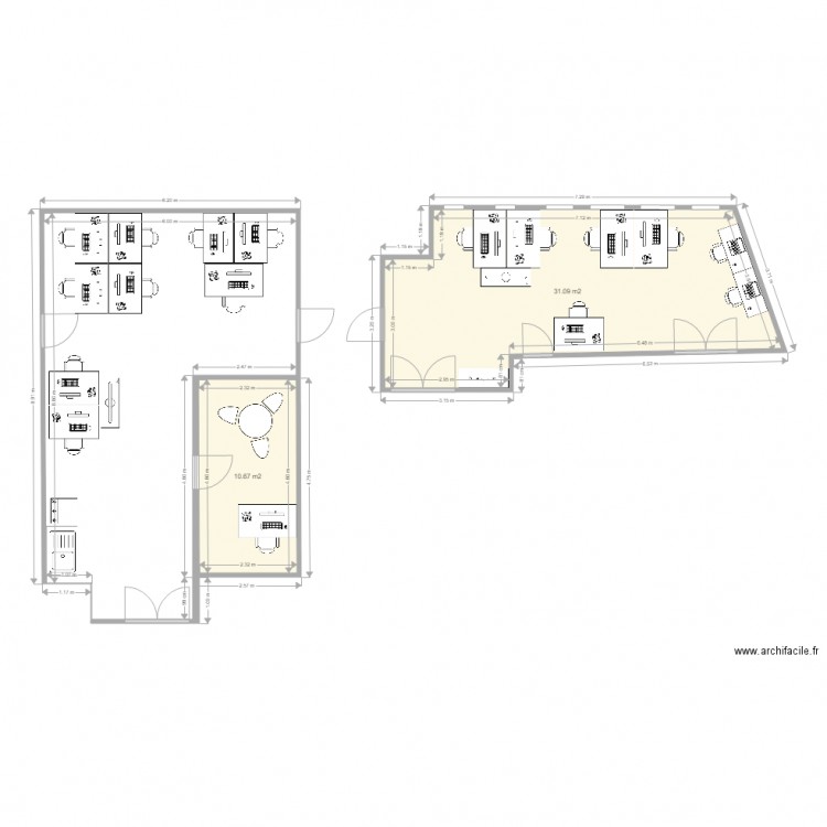 SMI L0502B. Plan de 2 pièces et 42 m2