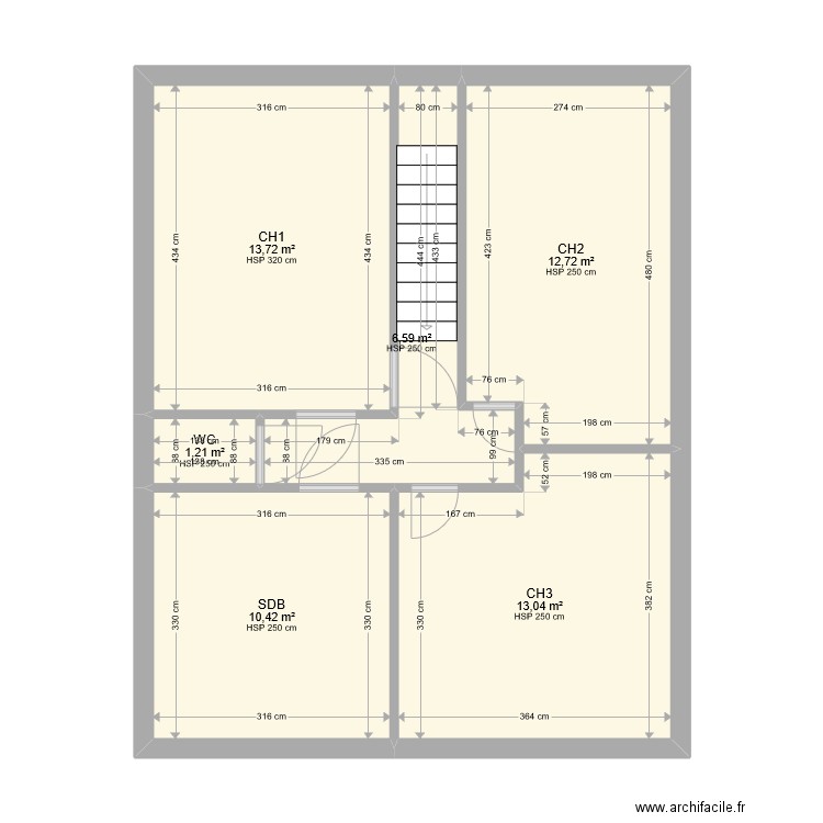 CARRERE étage. Plan de 0 pièce et 0 m2