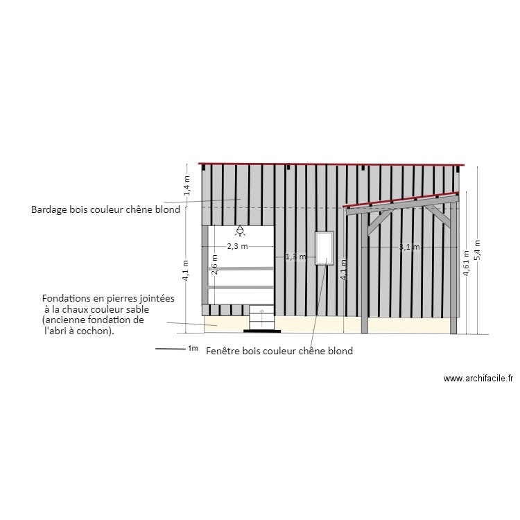 ATELIER FACADE OUEST AVANT. Plan de 0 pièce et 0 m2