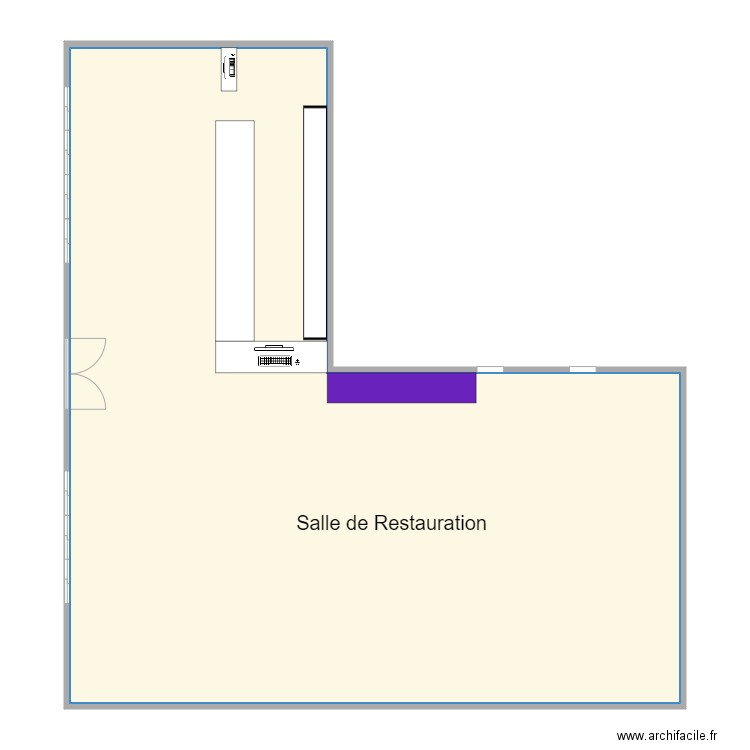 Salle restauration noah. Plan de 1 pièce et 145 m2