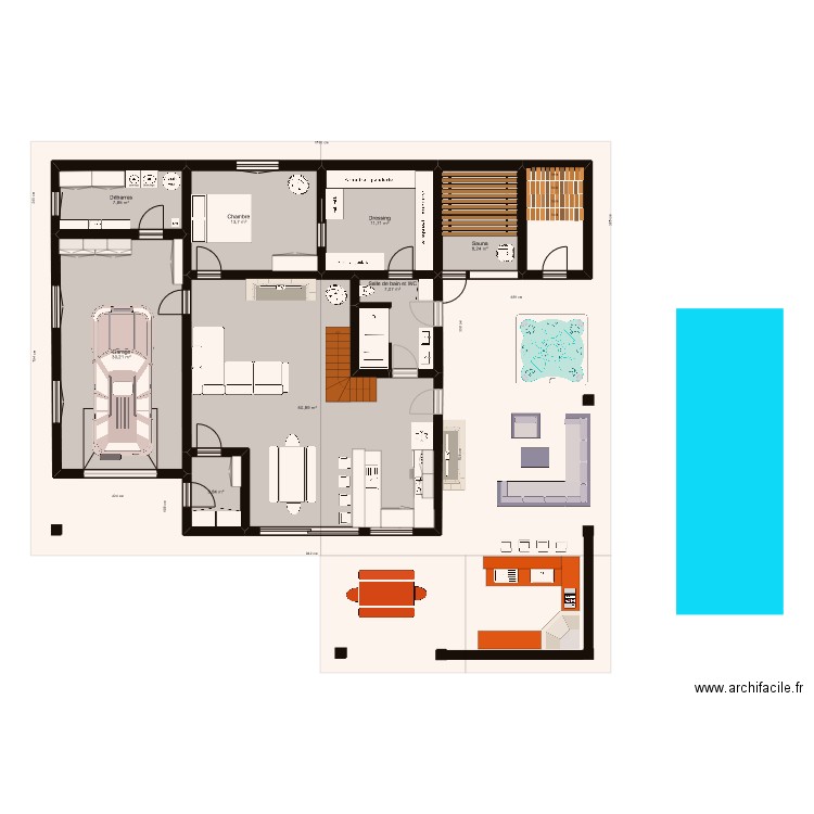 Chalet 2.01. Plan de 14 pièces et 171 m2