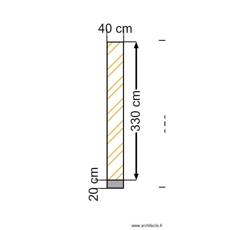 Façade Sud. Plan de 2 pièces et 1 m2