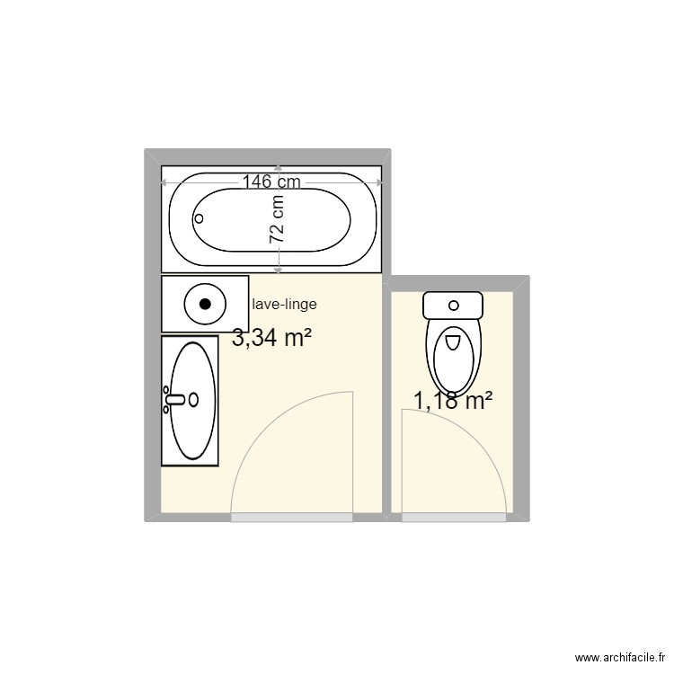 plan essabitri. Plan de 2 pièces et 5 m2