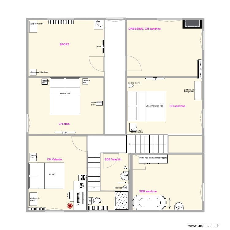 R+1 Meubles. Plan de 0 pièce et 0 m2